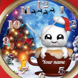 Christmas puff coco clock